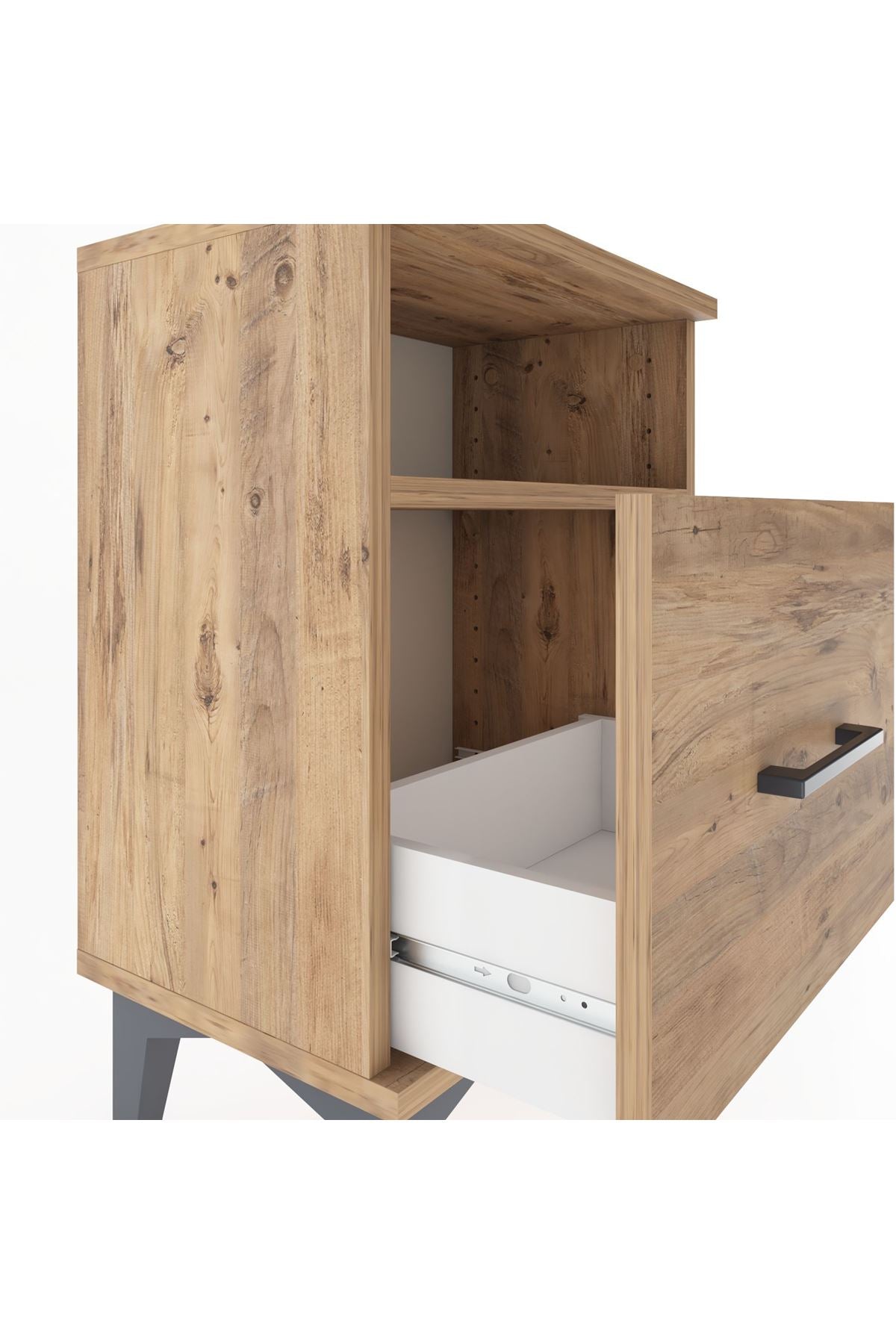 Arges Komodin Tek Raflı 2 Çekmeceli 44x30x64 - S07M010V9A
