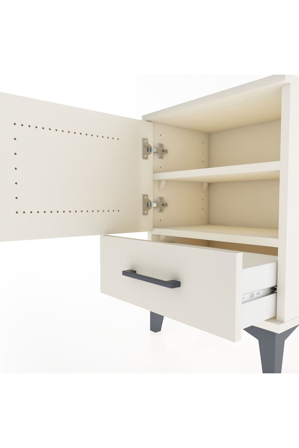 Arges Komodin 2 Raflı Tek Kapaklı 44x30x64 - S07M012V1A