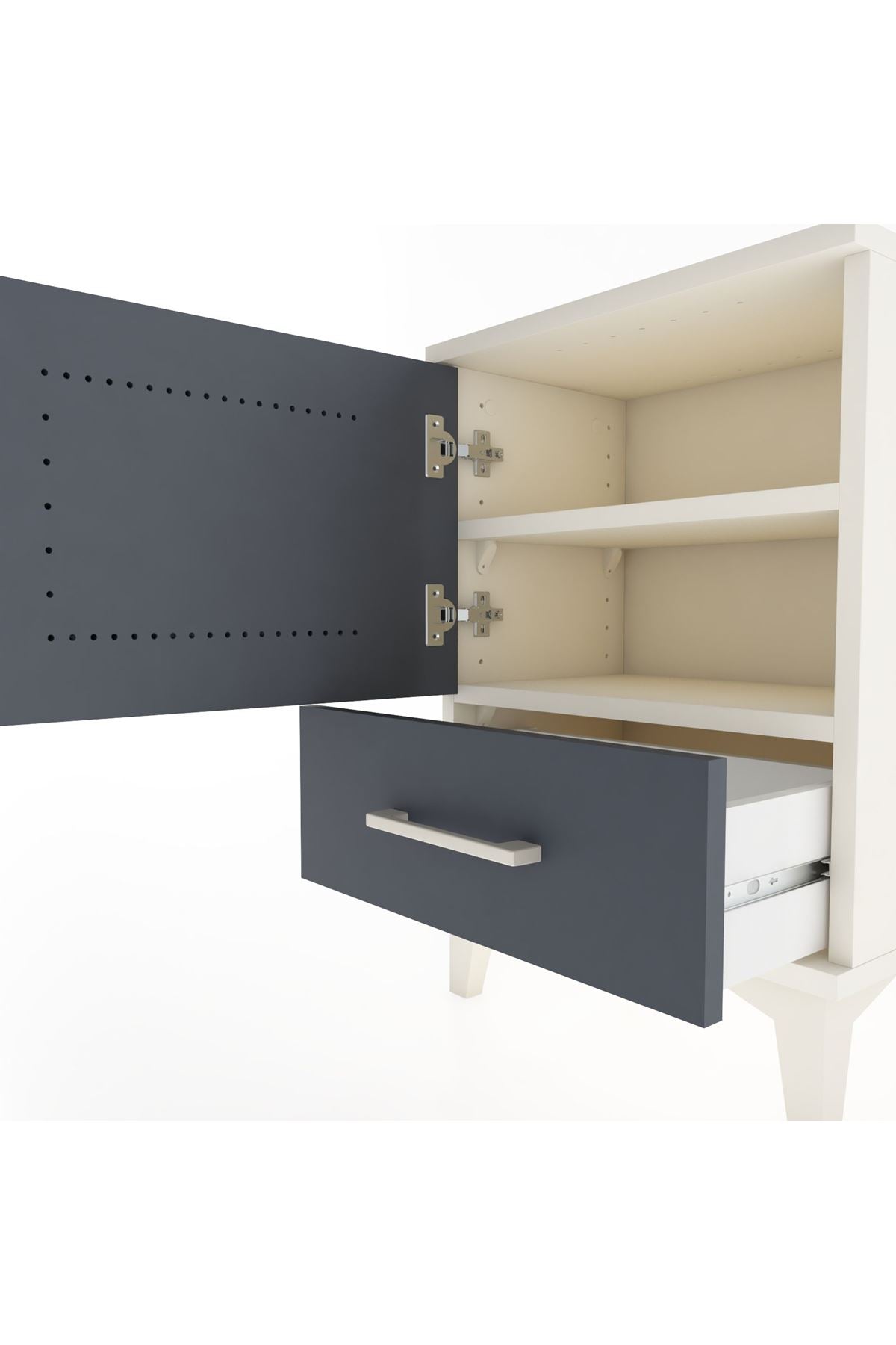 Arges Komodin 2 Raflı Tek Kapaklı 44x30x64 - S07M012V2A