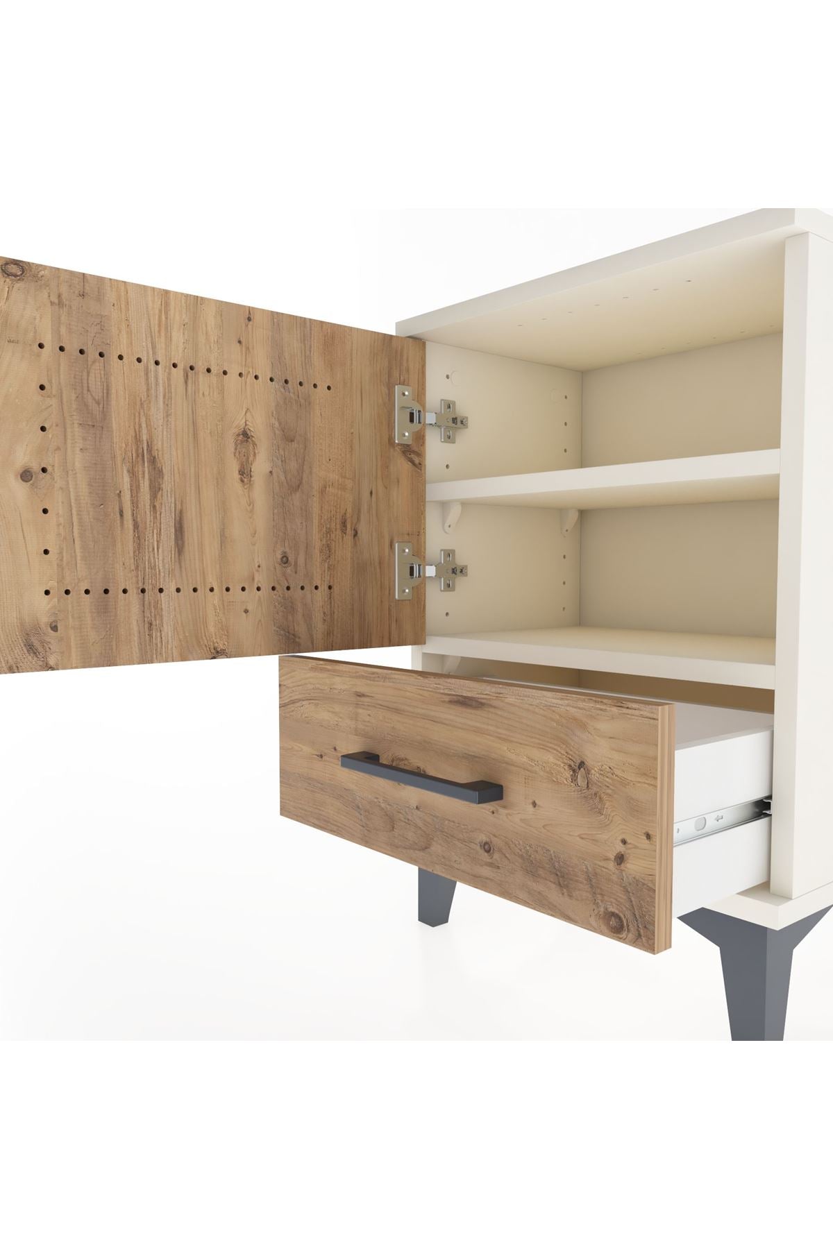 Arges Komodin 2 Raflı Tek Kapaklı 44x30x64 - S07M012V3A
