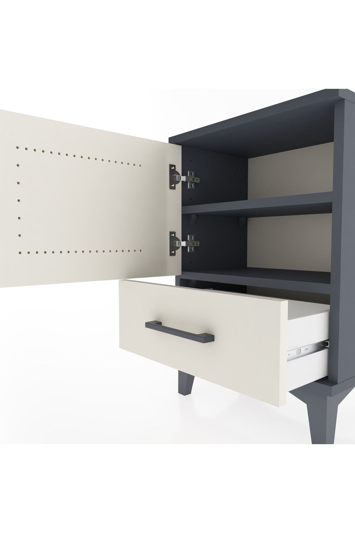 Arges Komodin 2 Raflı Tek Kapaklı 44x30x64 - S07M012V4A