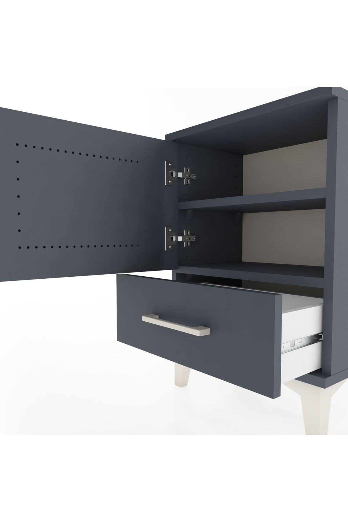 Arges Komodin 2 Raflı Tek Kapaklı 44x30x64 - S07M012V5A