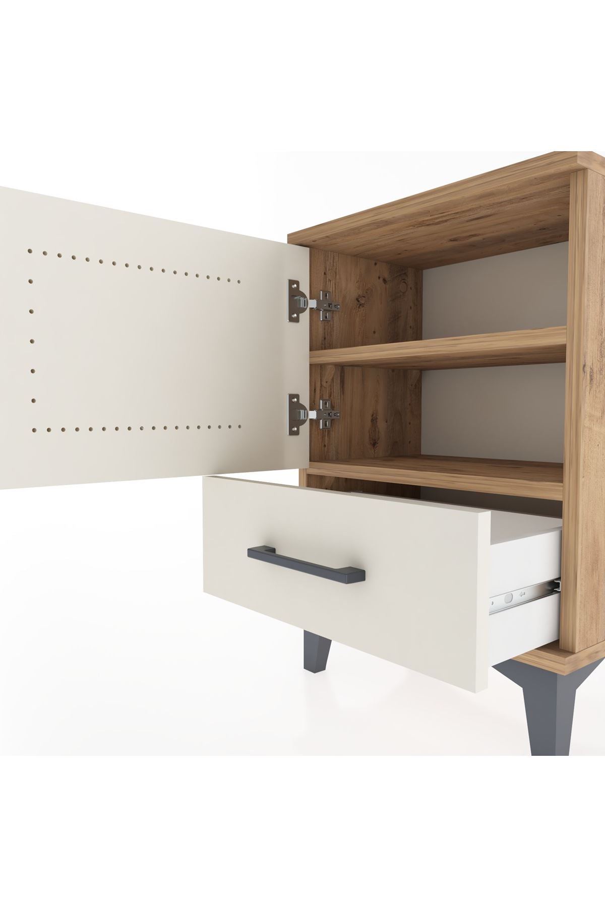 Arges Komodin 2 Raflı Tek Kapaklı 44x30x64 - S07M012V7A