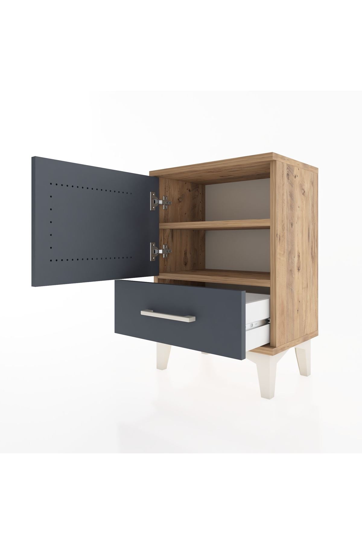 Arges Komodin 2 Raflı Tek Kapaklı 44x30x64 - S07M012V8A