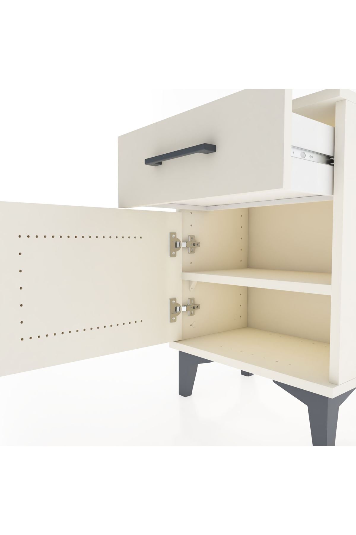 Arges Komodin Tek Raflı Tek Kapaklı 44x30x64 - S07M013V1A