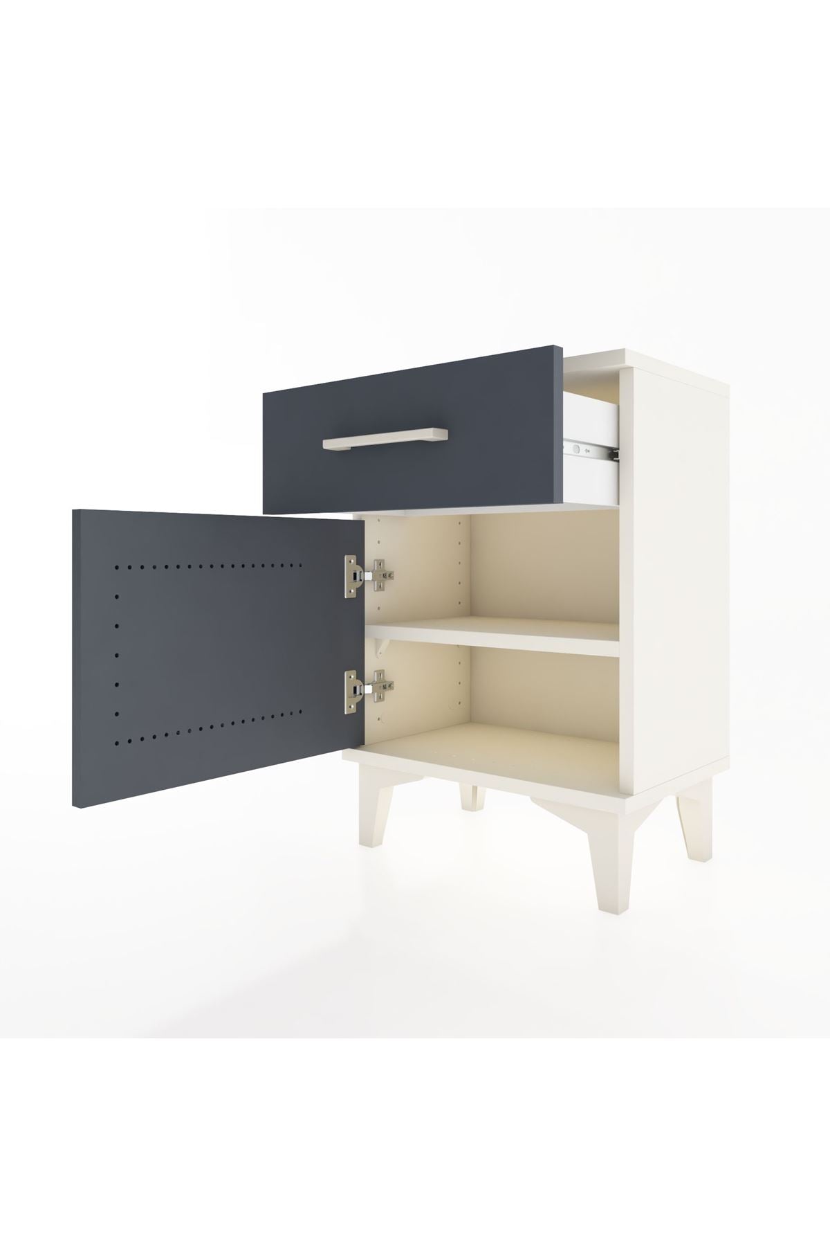 Arges Komodin Tek Raflı Tek Kapaklı 44x30x64 - S07M013V2A