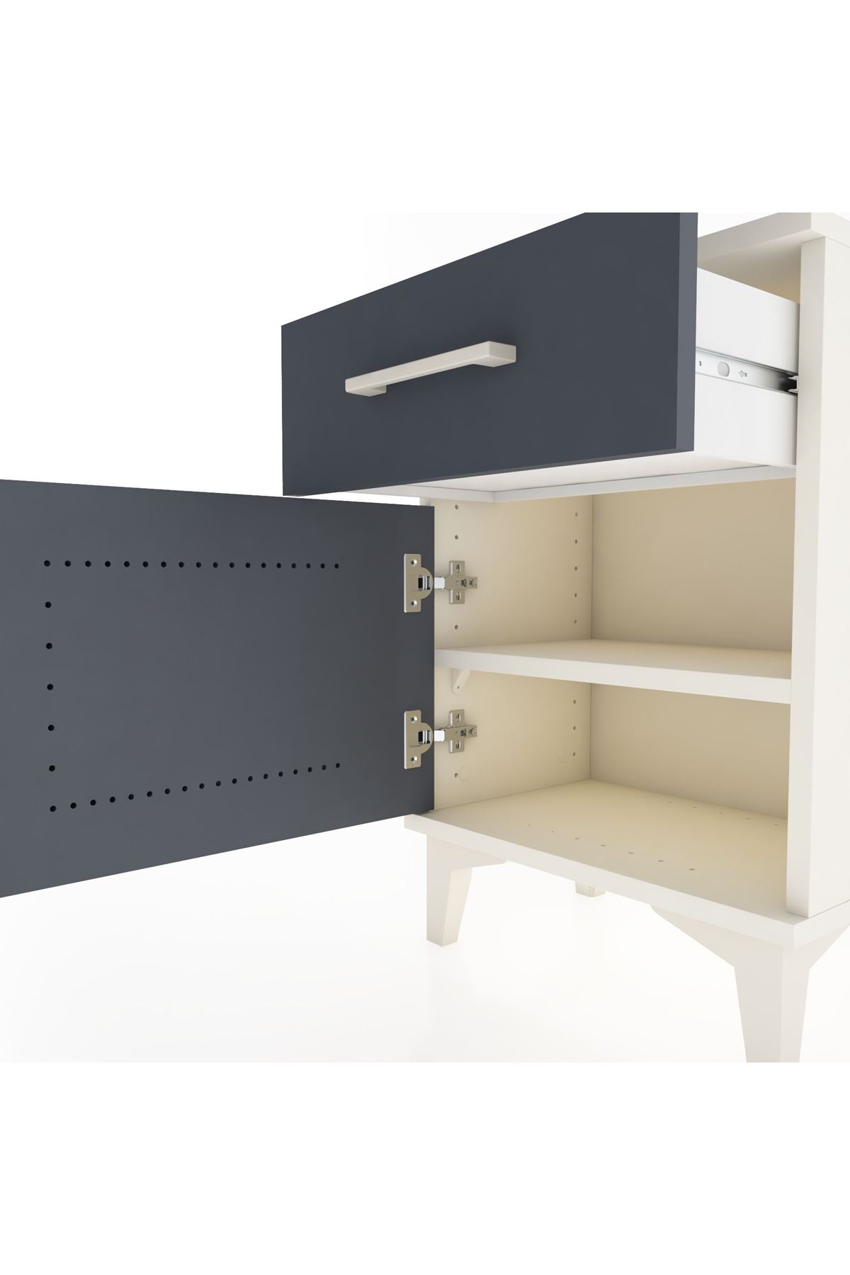Arges Komodin Tek Raflı Tek Kapaklı 44x30x64 - S07M013V2A