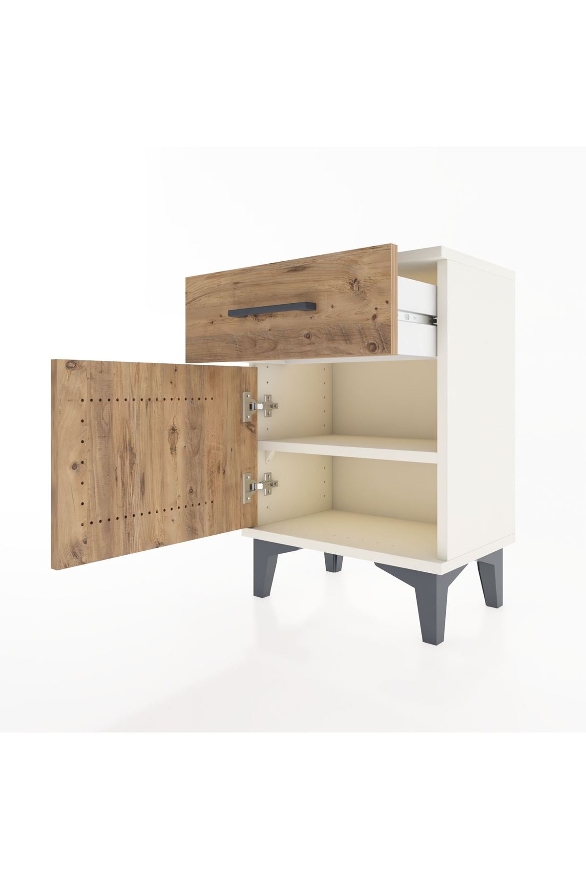 Arges Komodin Tek Raflı Tek Kapaklı 44x30x64 - S07M013V3A