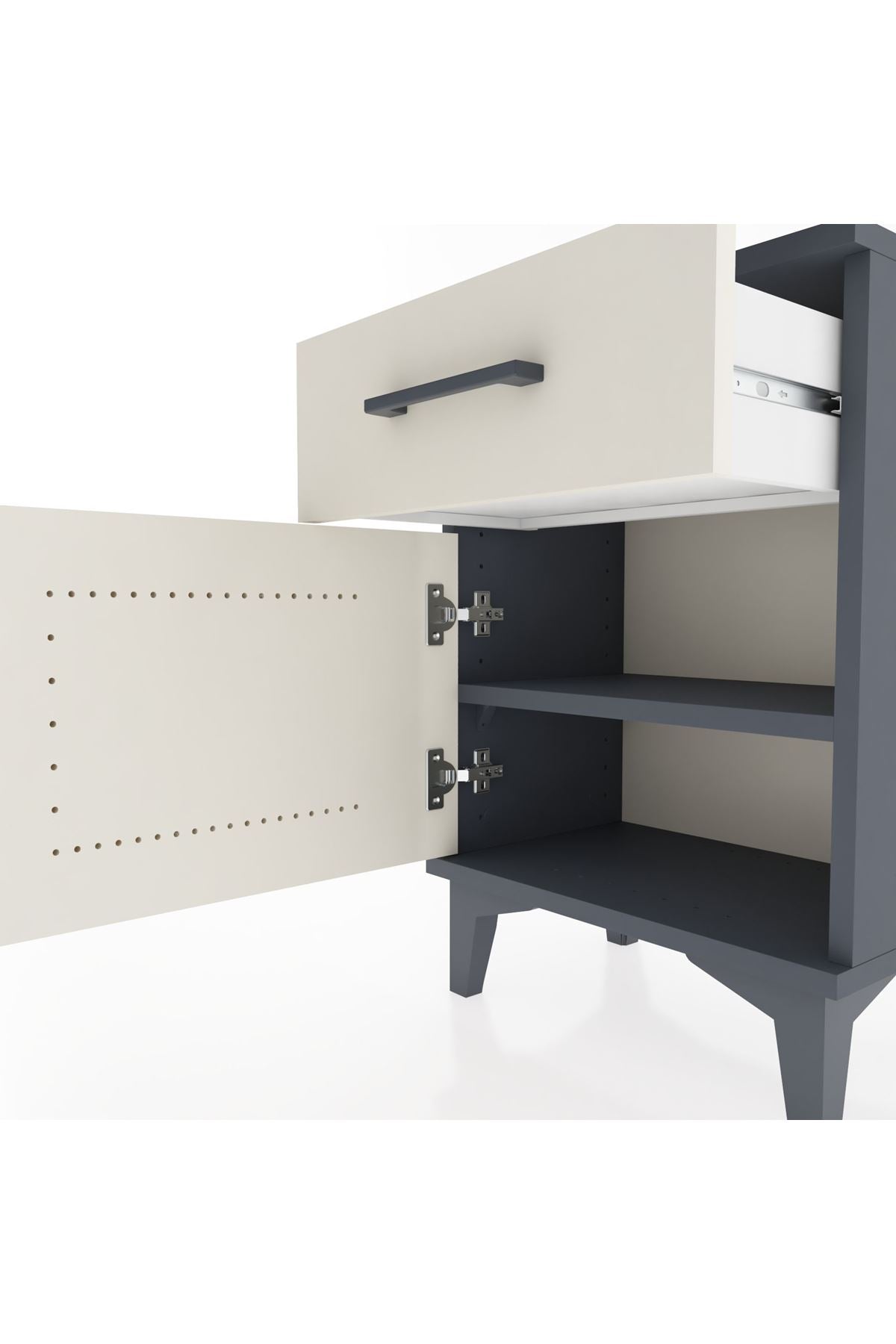 Arges Komodin Tek Raflı Tek Kapaklı 44x30x64 - S07M013V4A