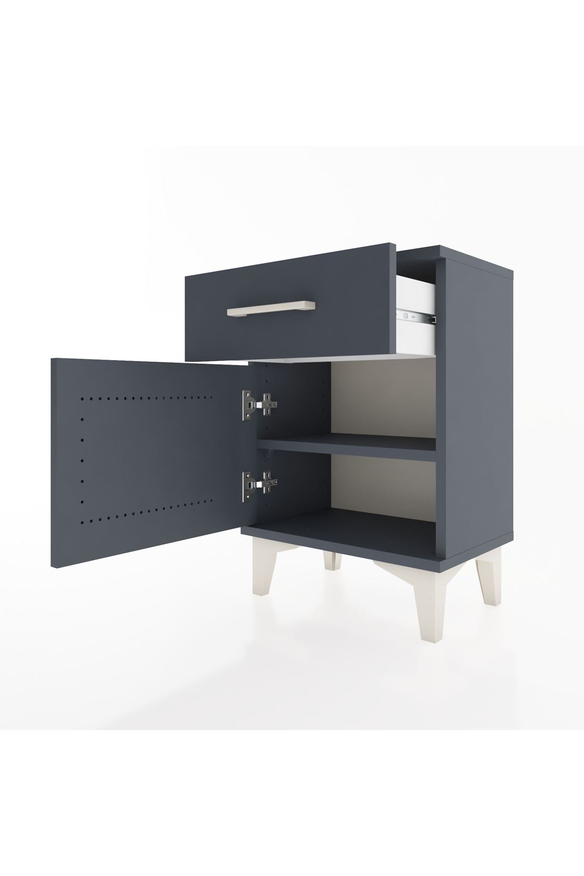 Arges Komodin Tek Raflı Tek Kapaklı 44x30x64 - S07M013V5A