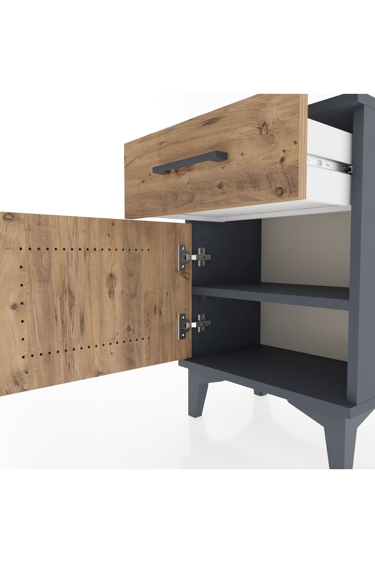 Arges Komodin Tek Raflı Tek Kapaklı 44x30x64 - S07M013V6A