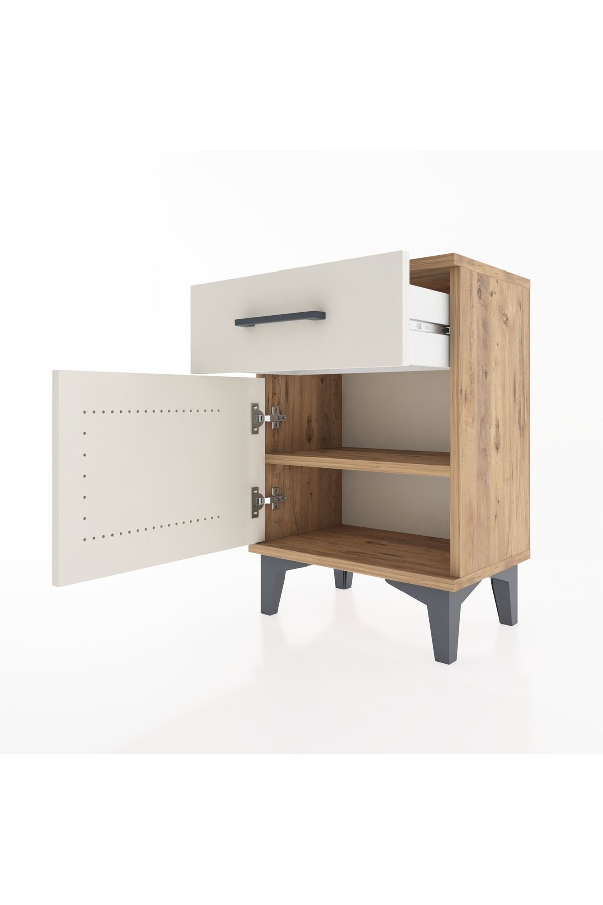 Arges Komodin Tek Raflı Tek Kapaklı 44x30x64 - S07M013V7A