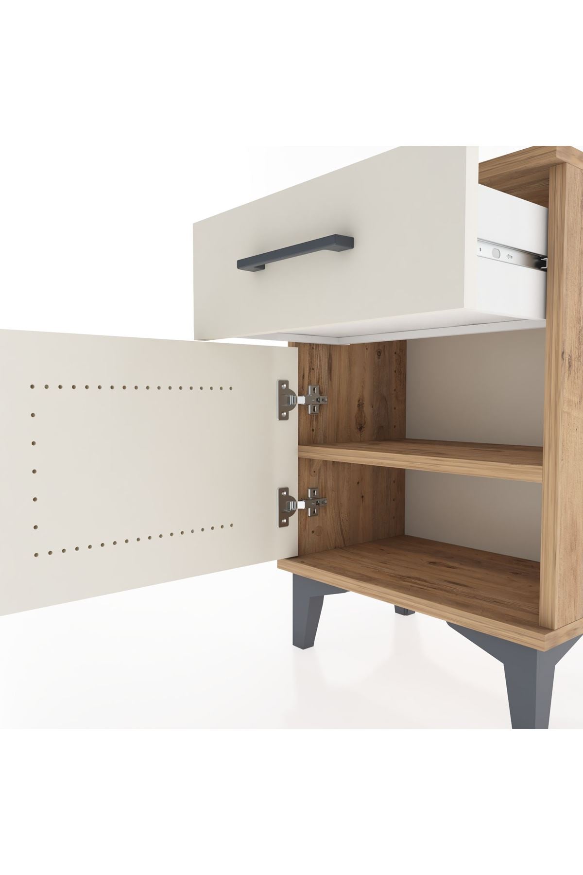 Arges Komodin Tek Raflı Tek Kapaklı 44x30x64 - S07M013V7A
