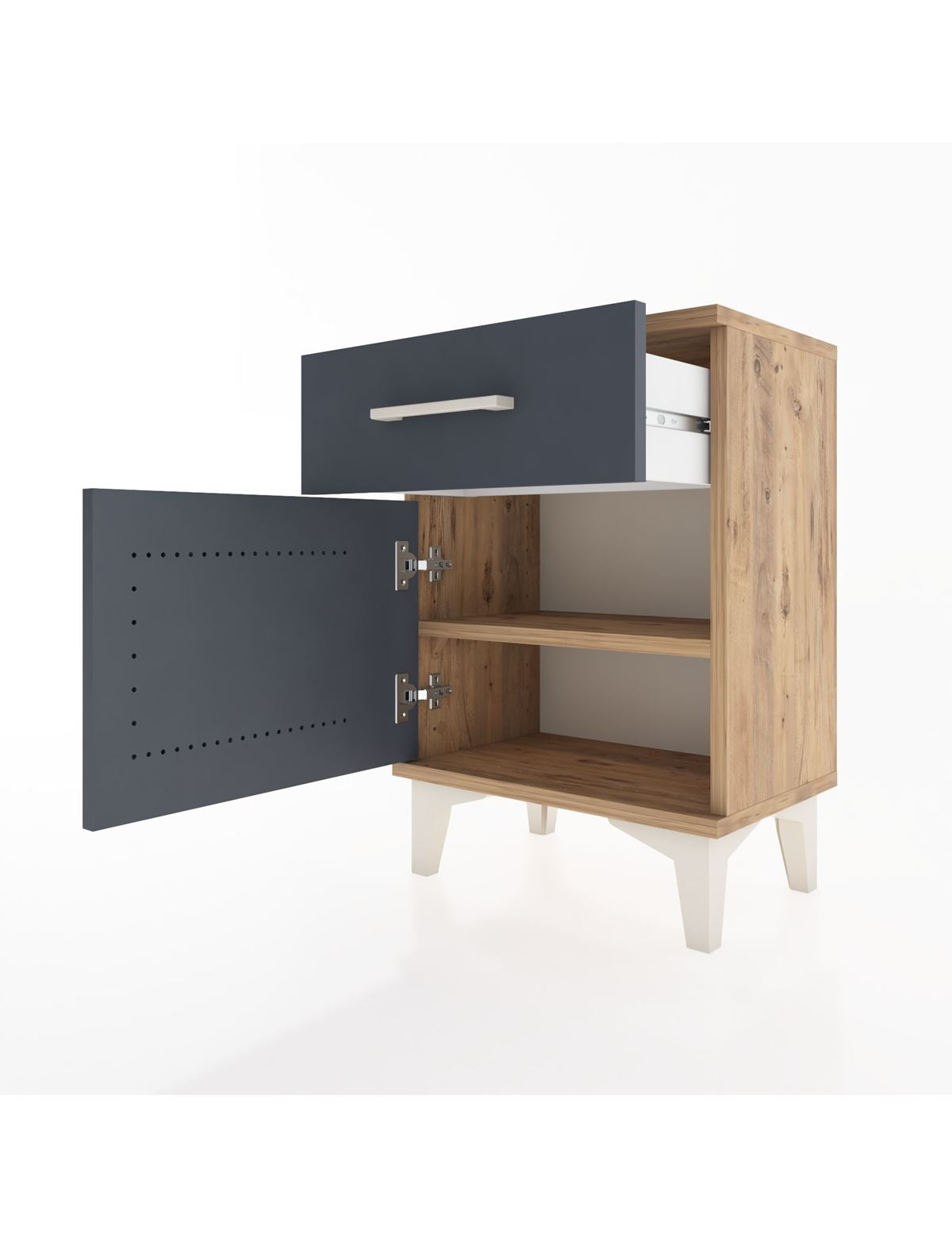 Arges Komodin Tek Raflı Tek Kapaklı 44x30x64 - S07M013V8A