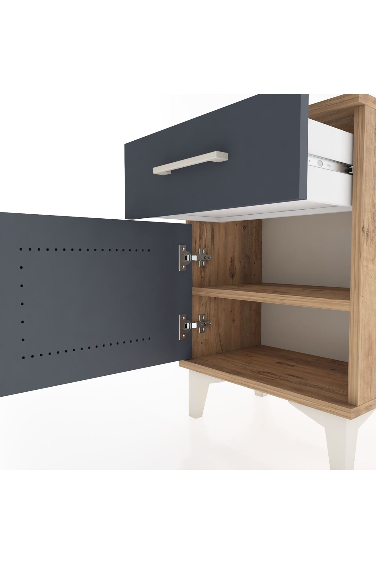 Arges Komodin Tek Raflı Tek Kapaklı 44x30x64 - S07M013V8A