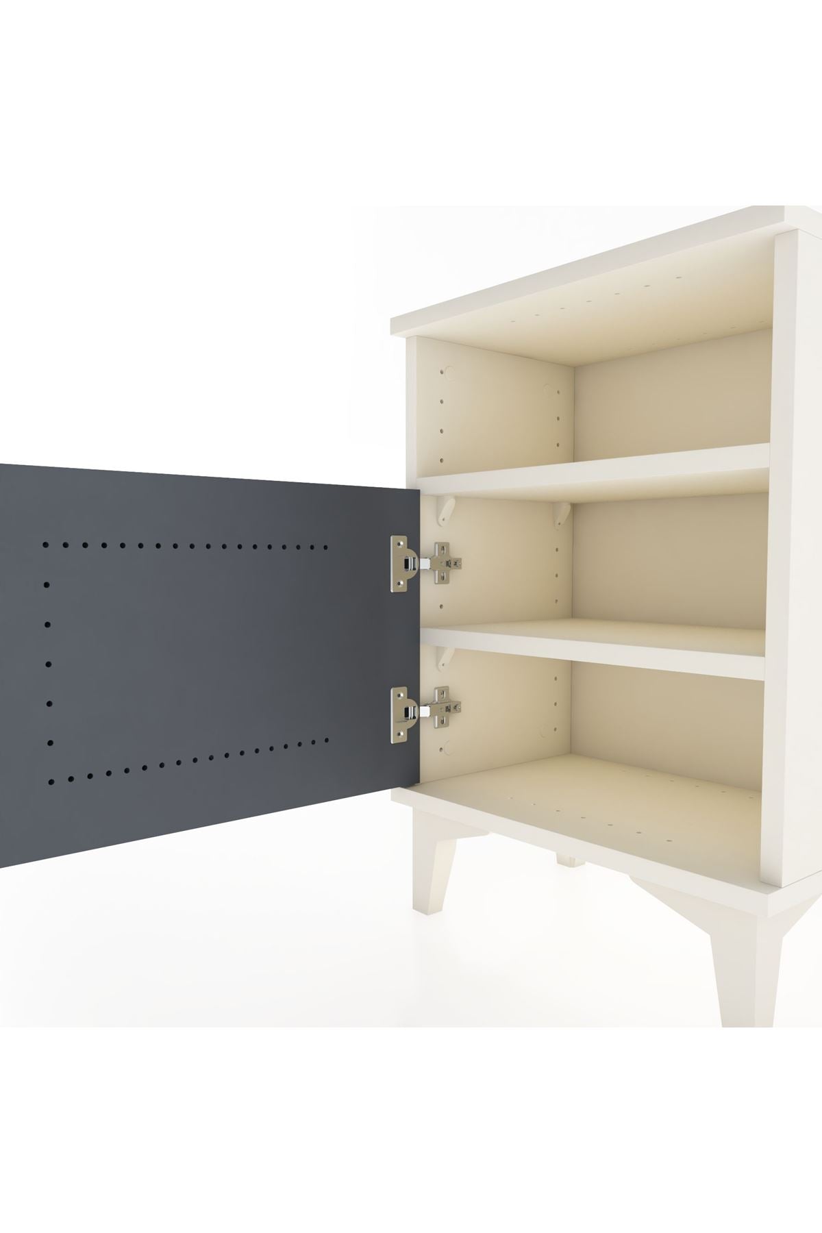 Arges Komodin 2 Raflı Tek Kapaklı 44x30x64 - S07M014V2A