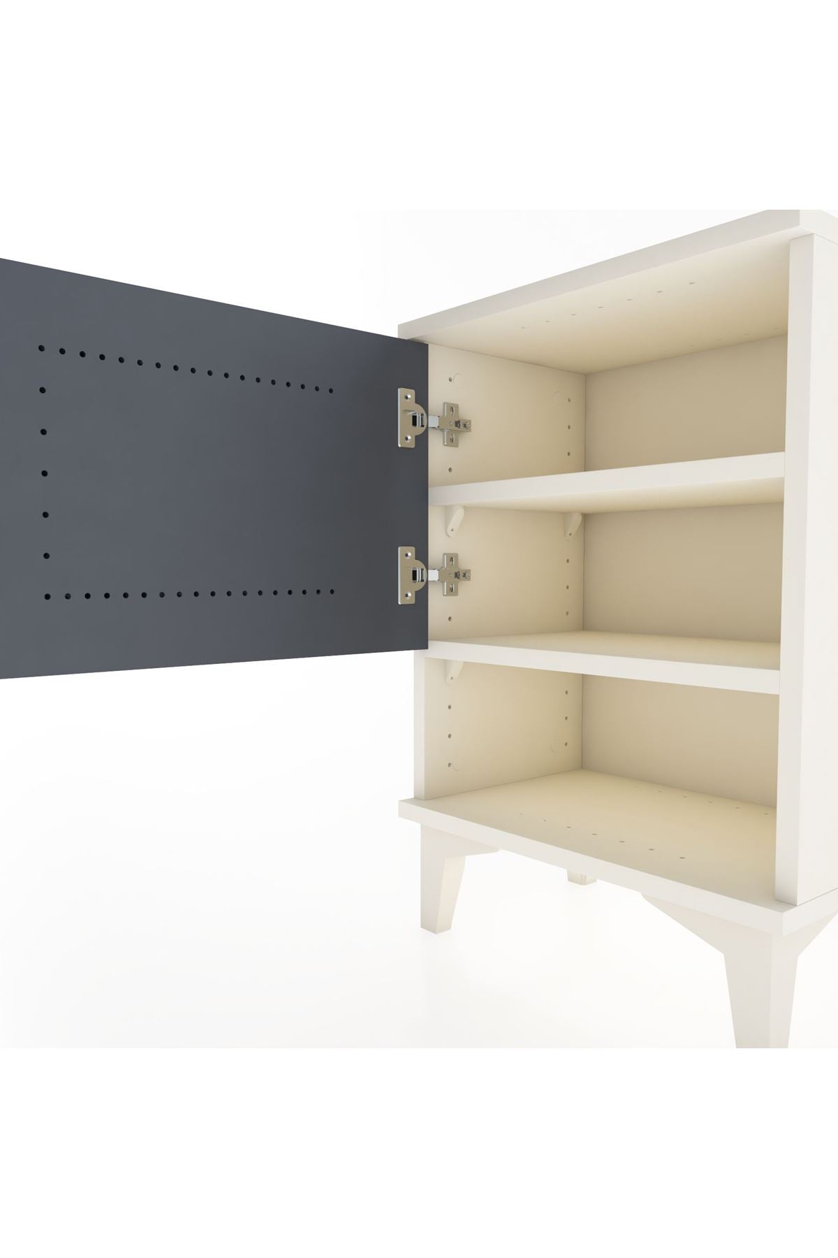 Arges Komodin 2 Raflı Tek Kapaklı 44x30x64 - S07M015V2A
