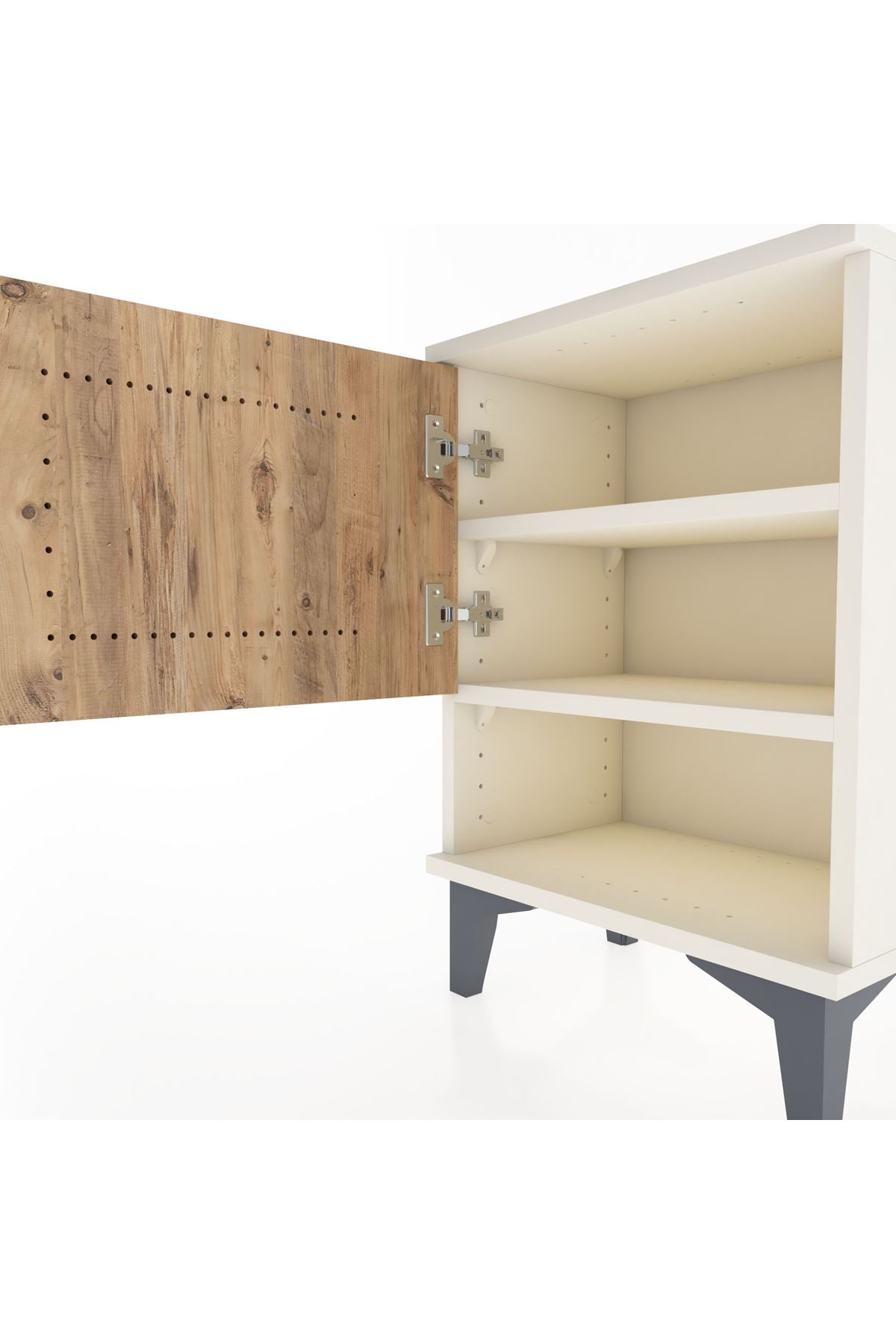 Arges Komodin 2 Raflı Tek Kapaklı 44x30x64 - S07M015V3A