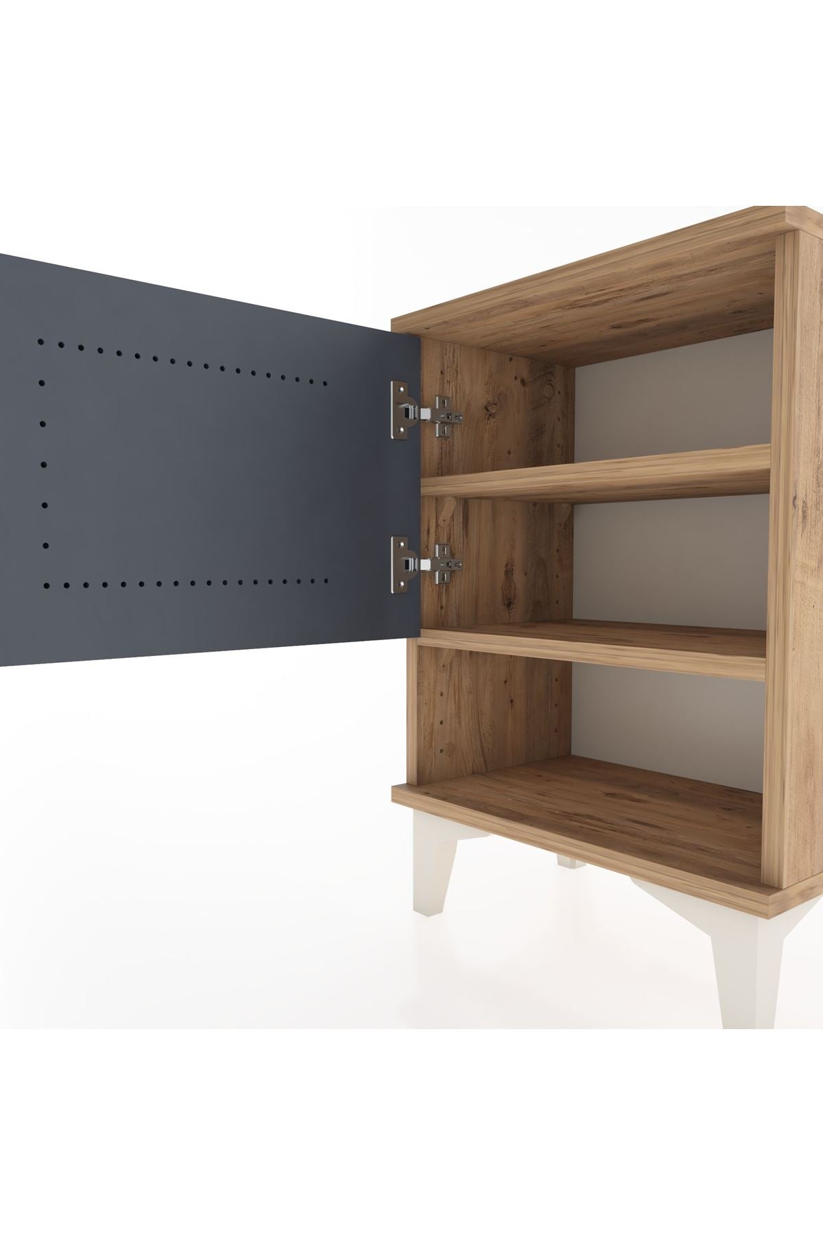 Arges Komodin 2 Raflı Tek Kapaklı 44x30x64 - S07M015V8A