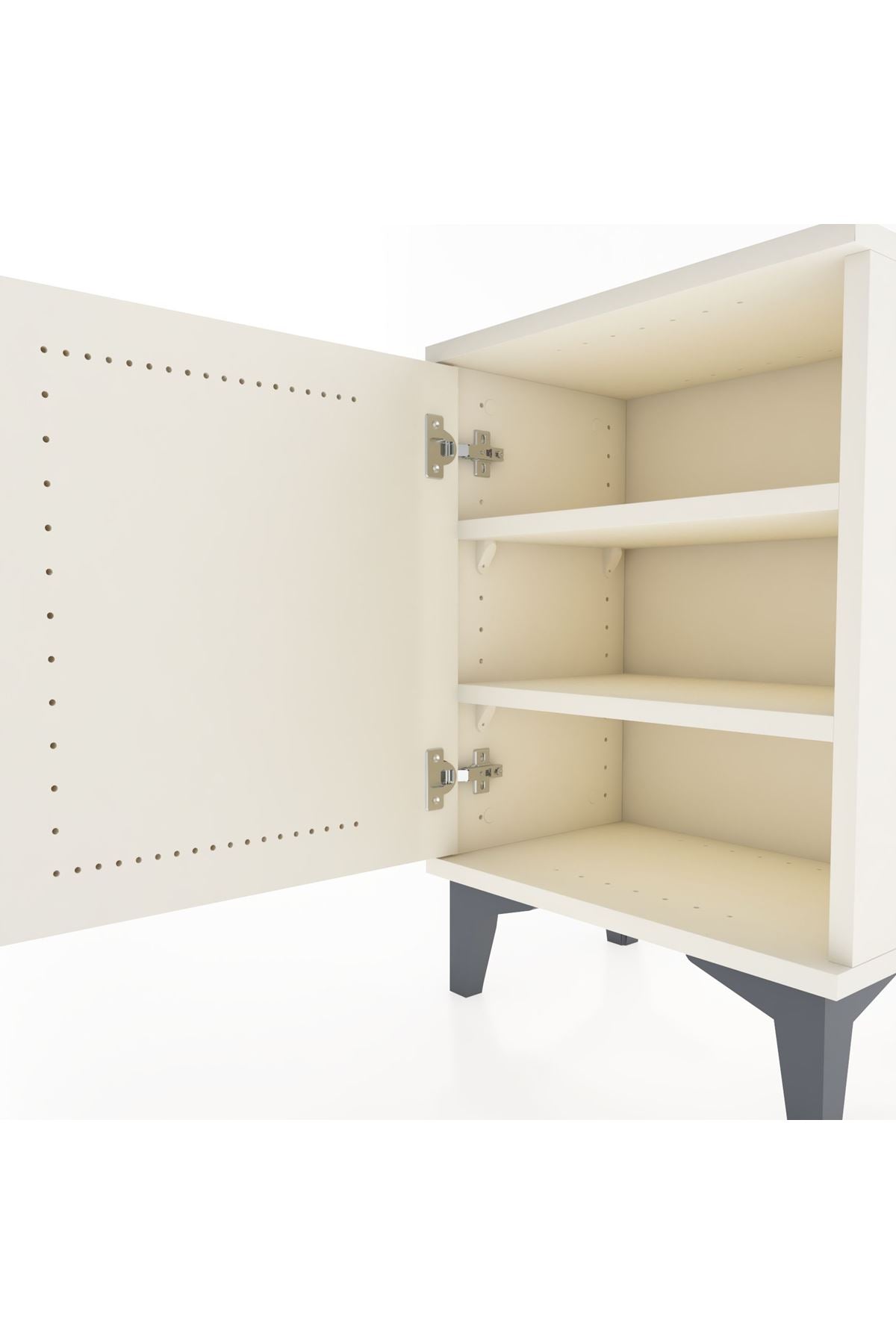 Arges Komodin 2 Raflı Tek Kapaklı 44x30x64 - S07M016V1A