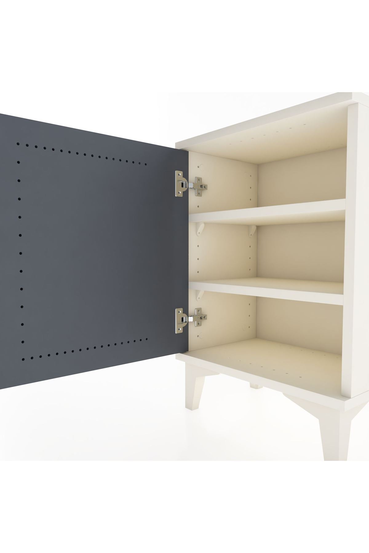 Arges Komodin 2 Raflı Tek Kapaklı 44x30x64 - S07M016V2A