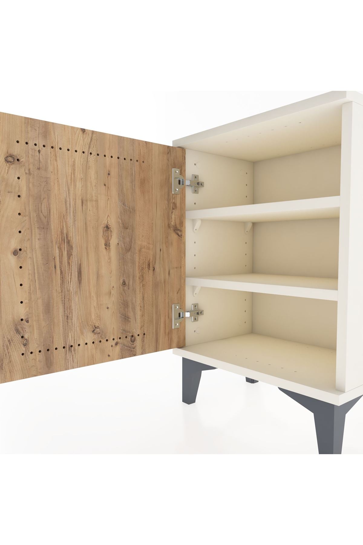 Arges Komodin 2 Raflı Tek Kapaklı 44x30x64 - S07M016V3A