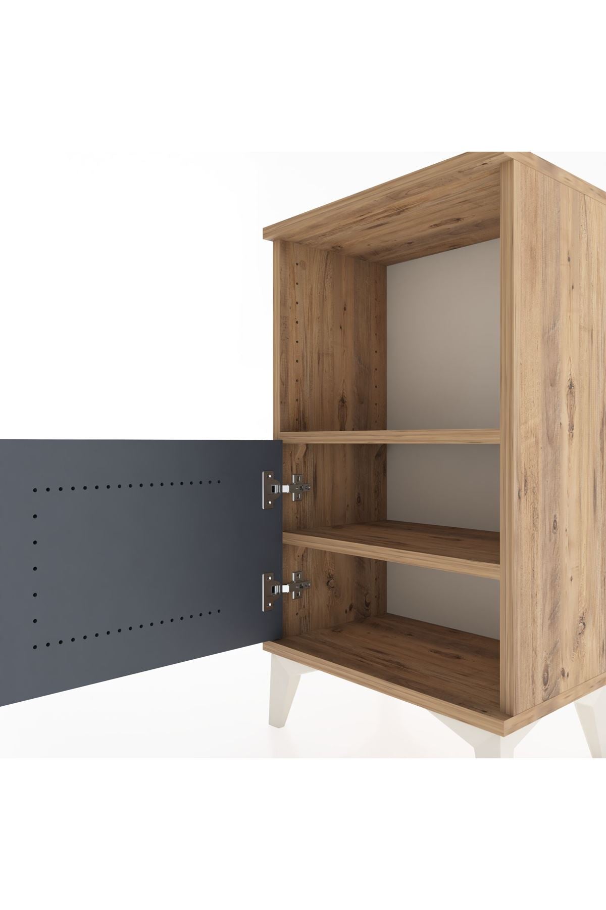 Arges Komodin 2 Raflı Tek Kapaklı 44x30x80 - S08M001V8A