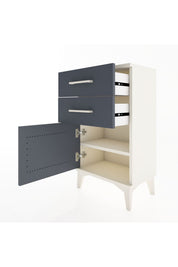Arges Komodin Tek Raflı 2 Çekmeceli Tek Kapaklı 44x30x80 - S08M002V2A