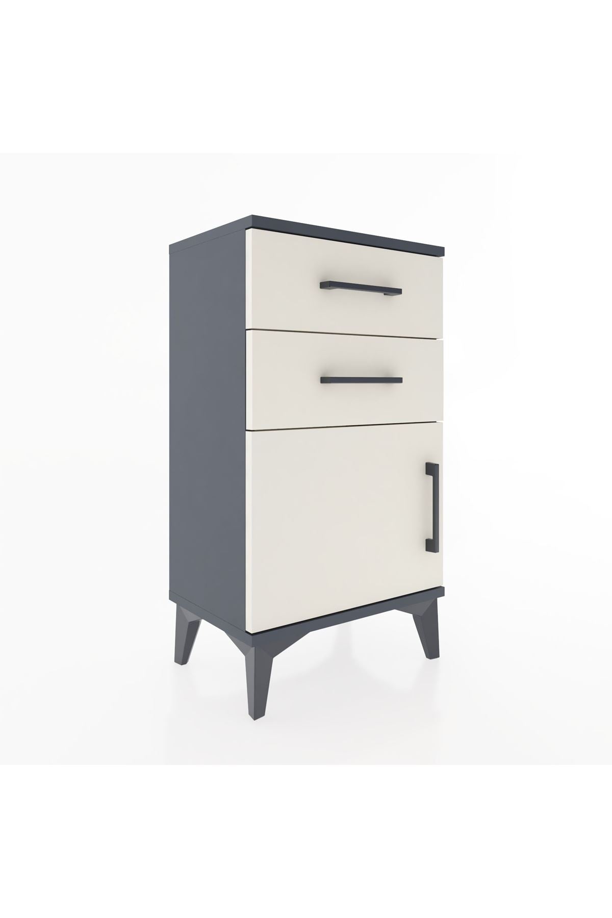Arges Komodin Tek Raflı 2 Çekmeceli Tek Kapaklı 44x30x80 - S08M002V4A