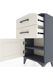 Arges Komodin Tek Raflı 2 Çekmeceli Tek Kapaklı 44x30x80 - S08M002V4A