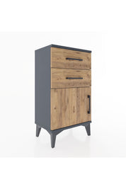 Arges Komodin Tek Raflı 2 Çekmeceli Tek Kapaklı 44x30x80 - S08M002V6A