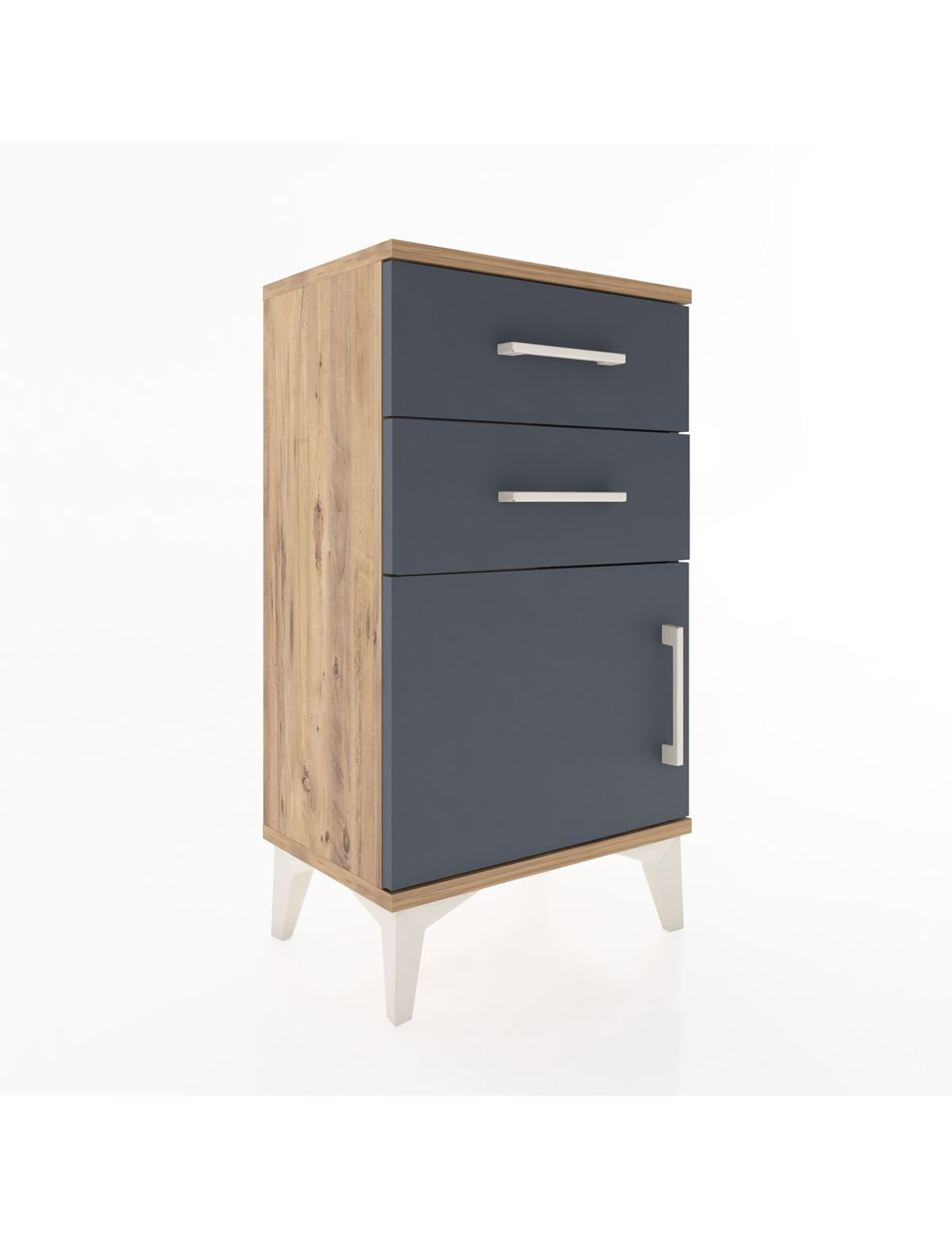 Arges Komodin Tek Raflı 2 Çekmeceli Tek Kapaklı 44x30x80 - S08M002V8A