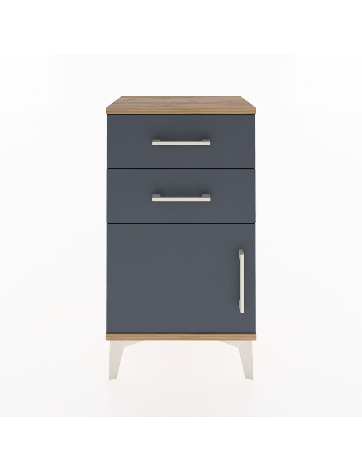 Arges Komodin Tek Raflı 2 Çekmeceli Tek Kapaklı 44x30x80 - S08M002V8A