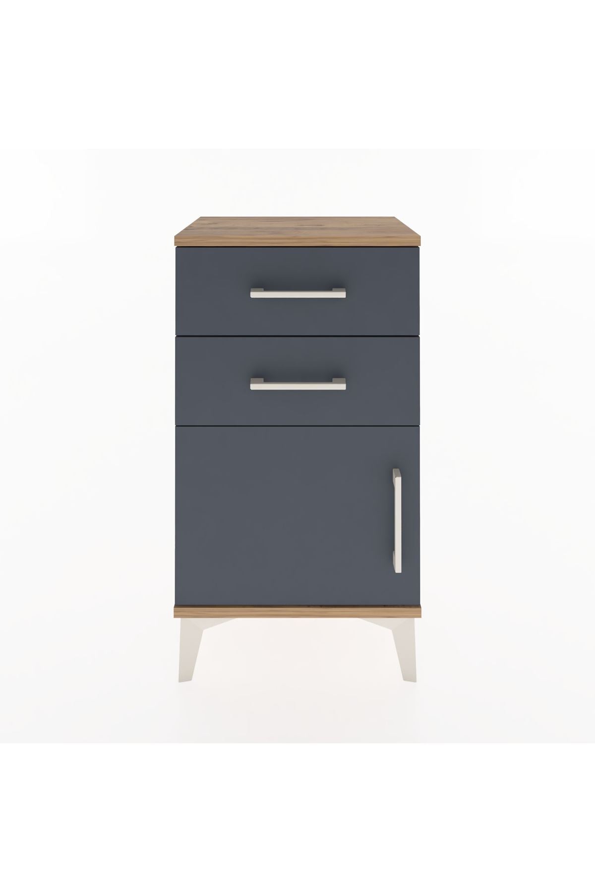 Arges Komodin Tek Raflı 2 Çekmeceli Tek Kapaklı 44x30x80 - S08M002V8A