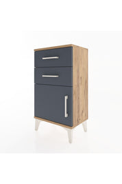 Arges Komodin Tek Raflı 2 Çekmeceli Tek Kapaklı 44x30x80 - S08M002V8A