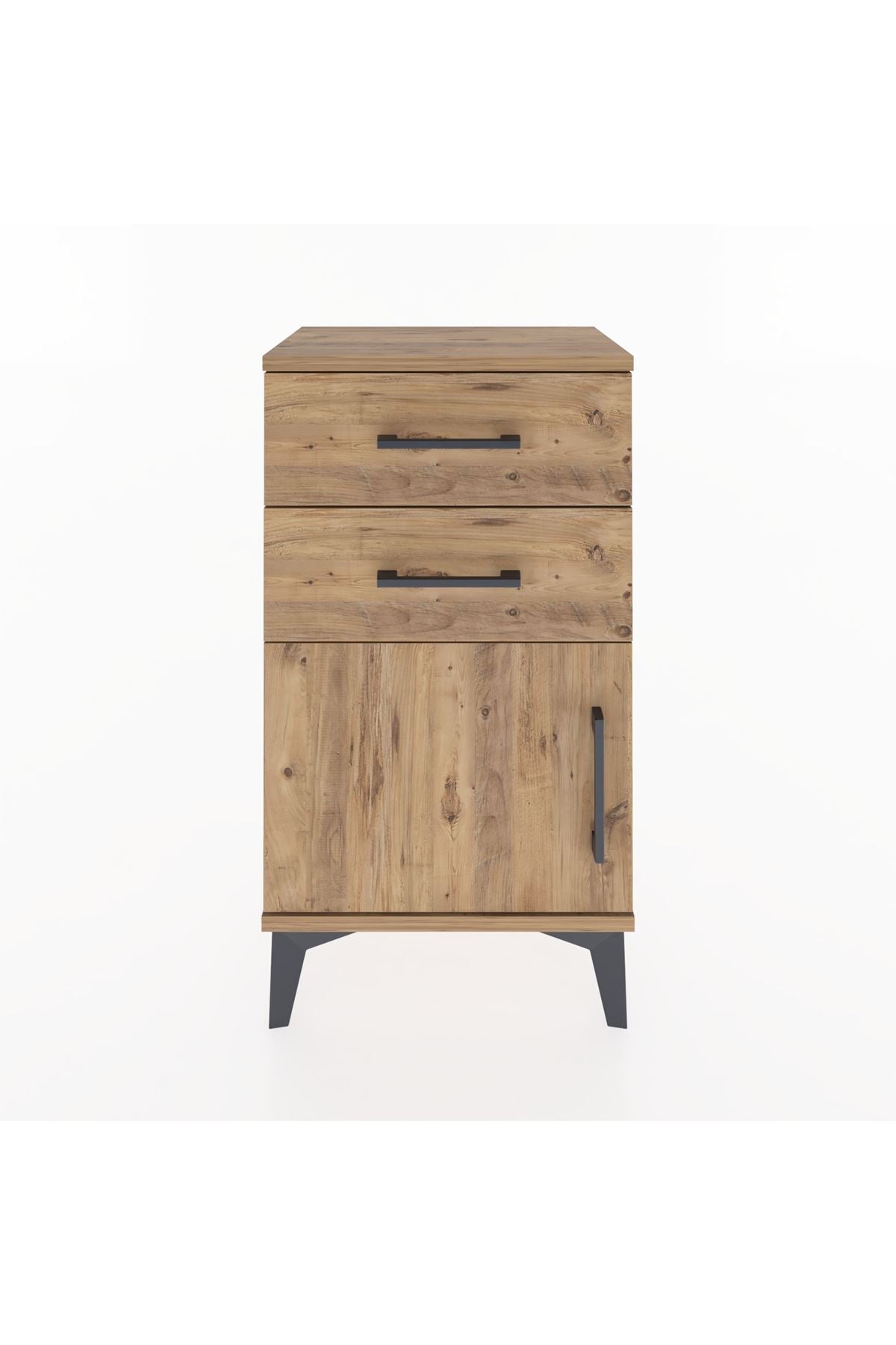 Arges Komodin Tek Raflı 2 Çekmeceli Tek Kapaklı 44x30x80 - S08M002V9A