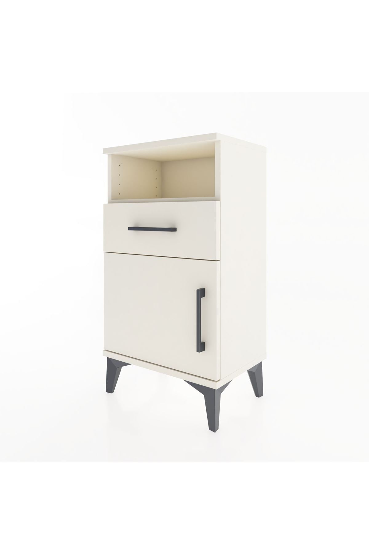 Arges Komodin 2 Raflı Tek Çekmeceli Tek Kapaklı 44x30x80 - S08M003V1A