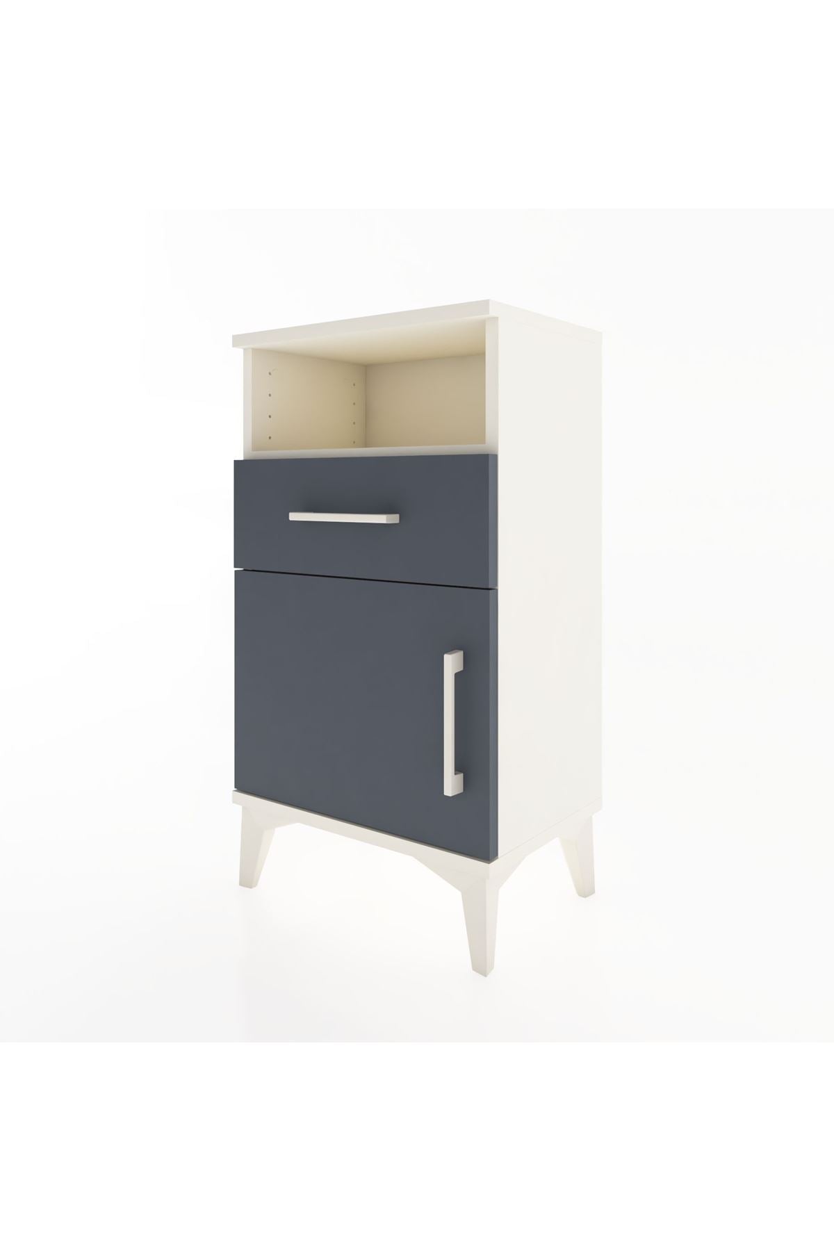 Arges Komodin 2 Raflı Tek Çekmeceli Tek Kapaklı 44x30x80 - S08M003V2A