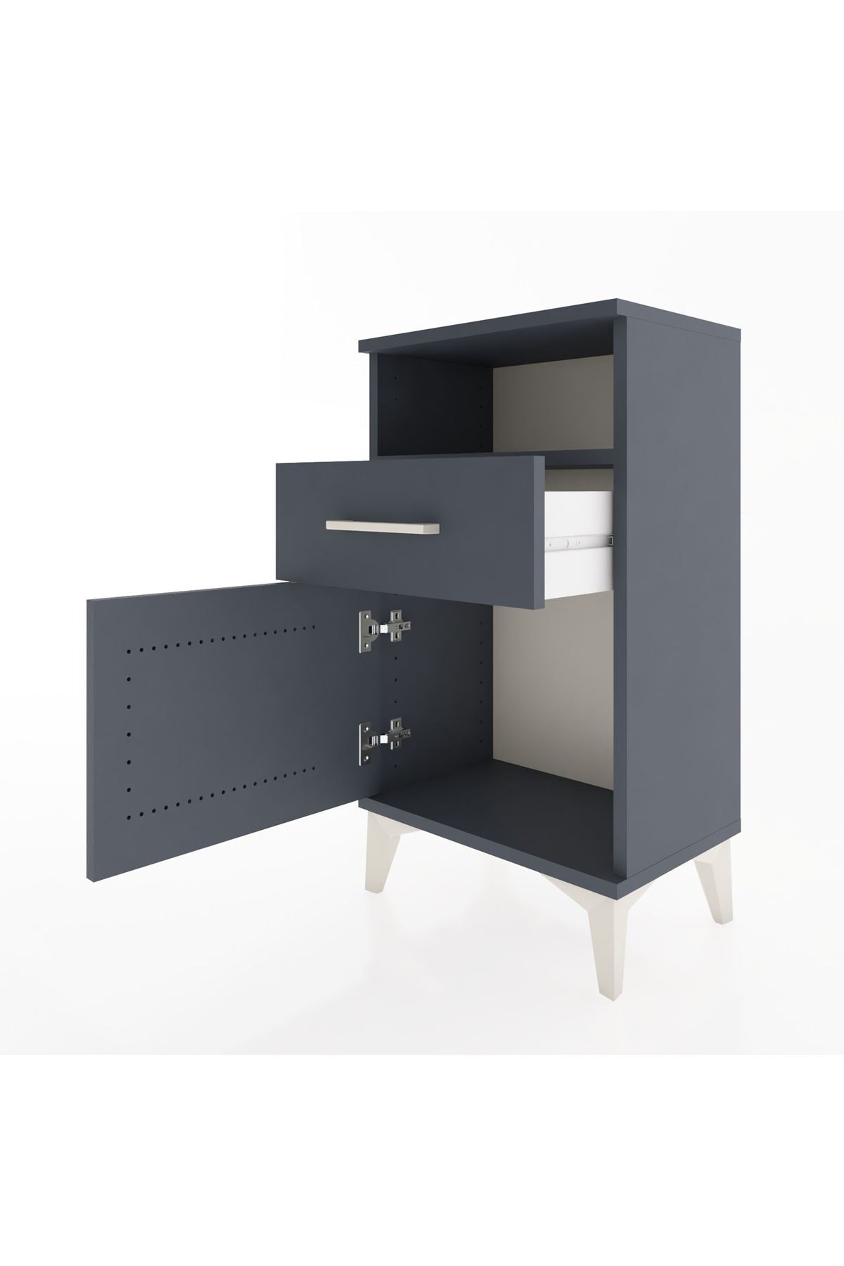 Arges Komodin 2 Raflı Tek Çekmeceli Tek Kapaklı 44x30x80 - S08M003V5A