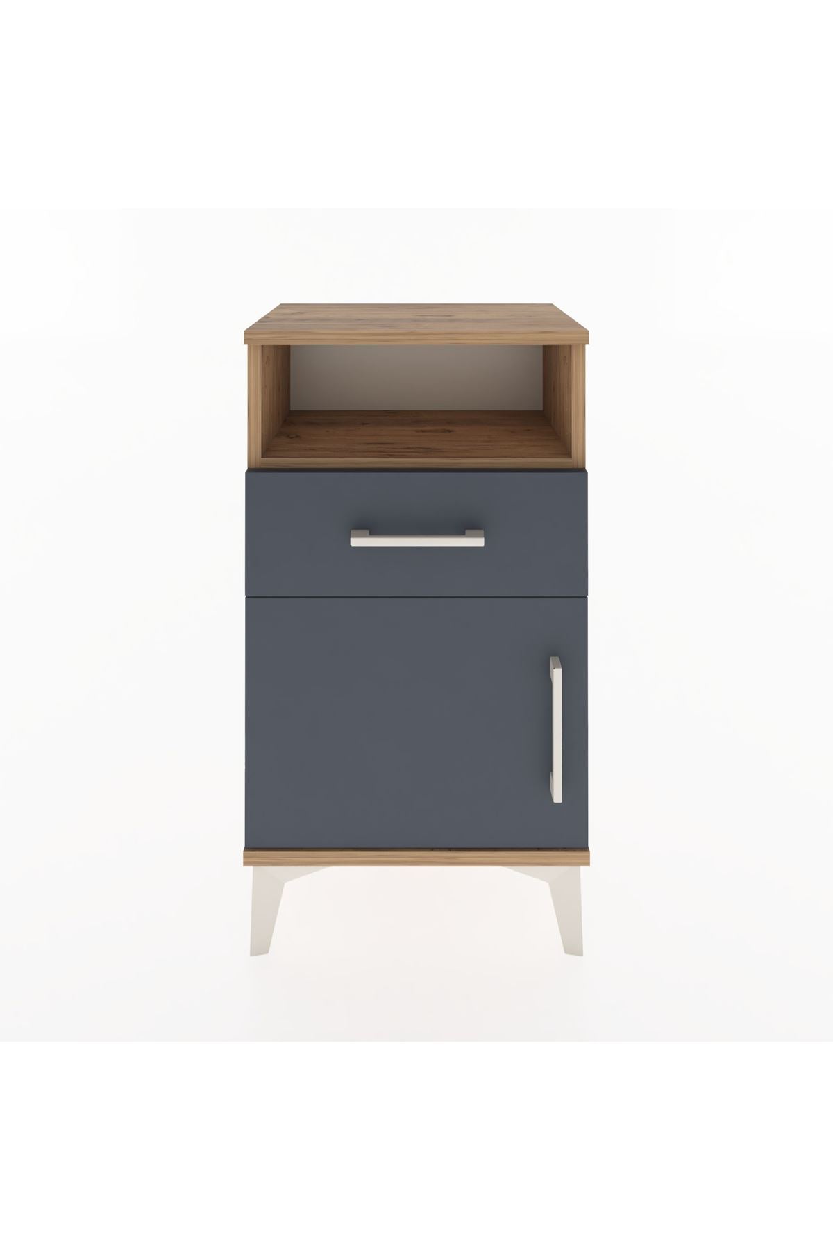 Arges Komodin 2 Raflı Tek Çekmeceli Tek Kapaklı 44x30x80 - S08M003V8A