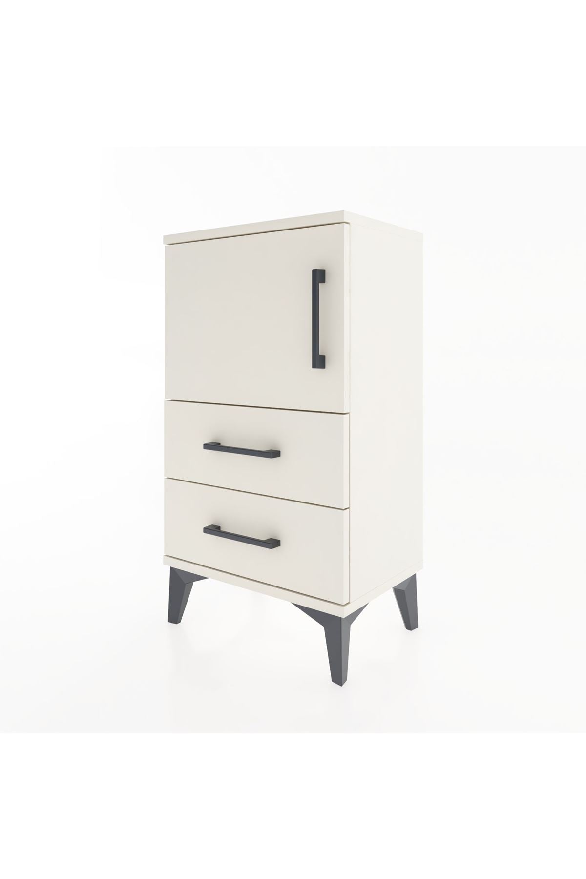 Arges Komodin 2 Raflı 2 Çekmeceli Tek Kapaklı 44x30x80 - S08M004V1A