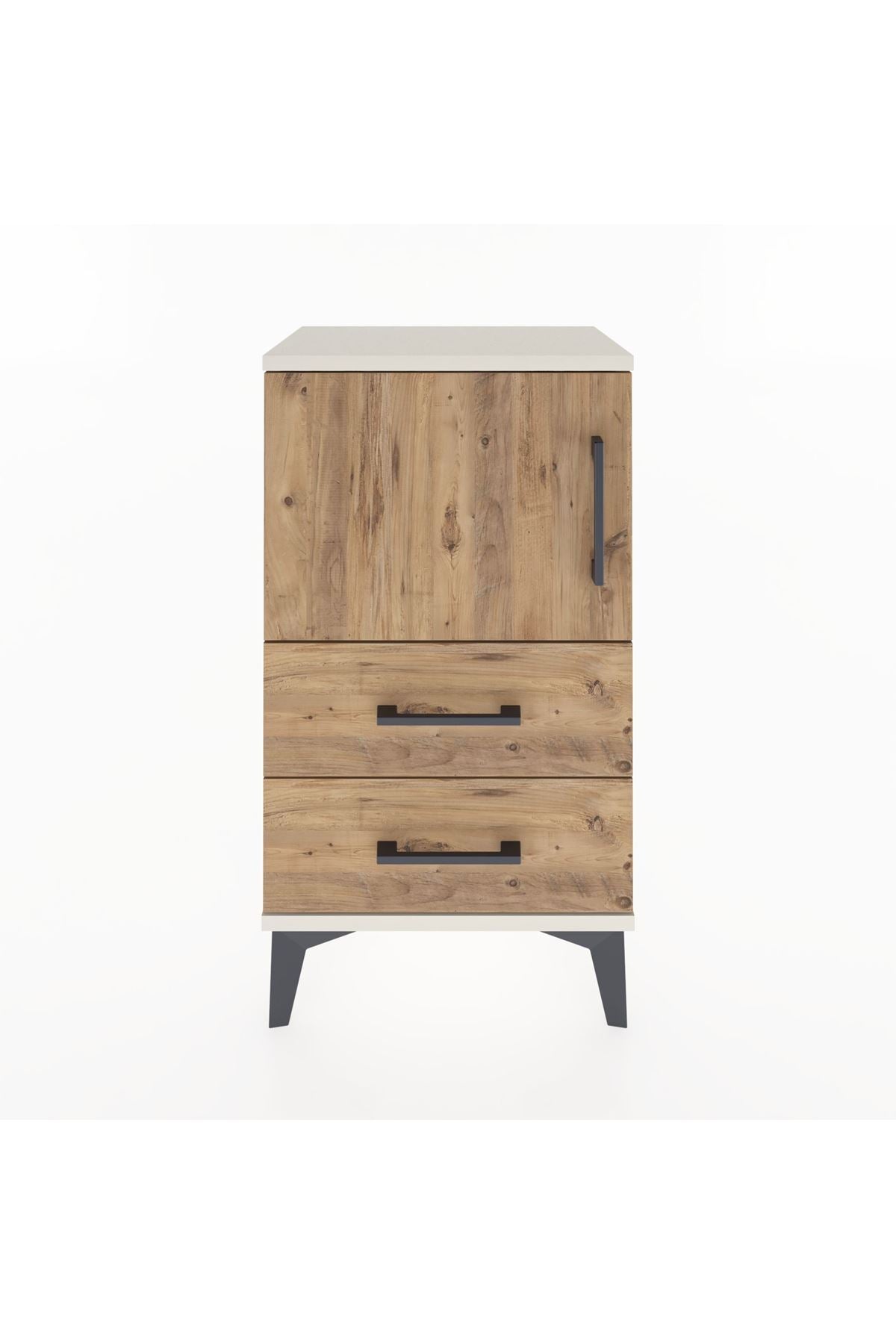 Arges Komodin 2 Raflı 2 Çekmeceli Tek Kapaklı 44x30x80 - S08M004V3A