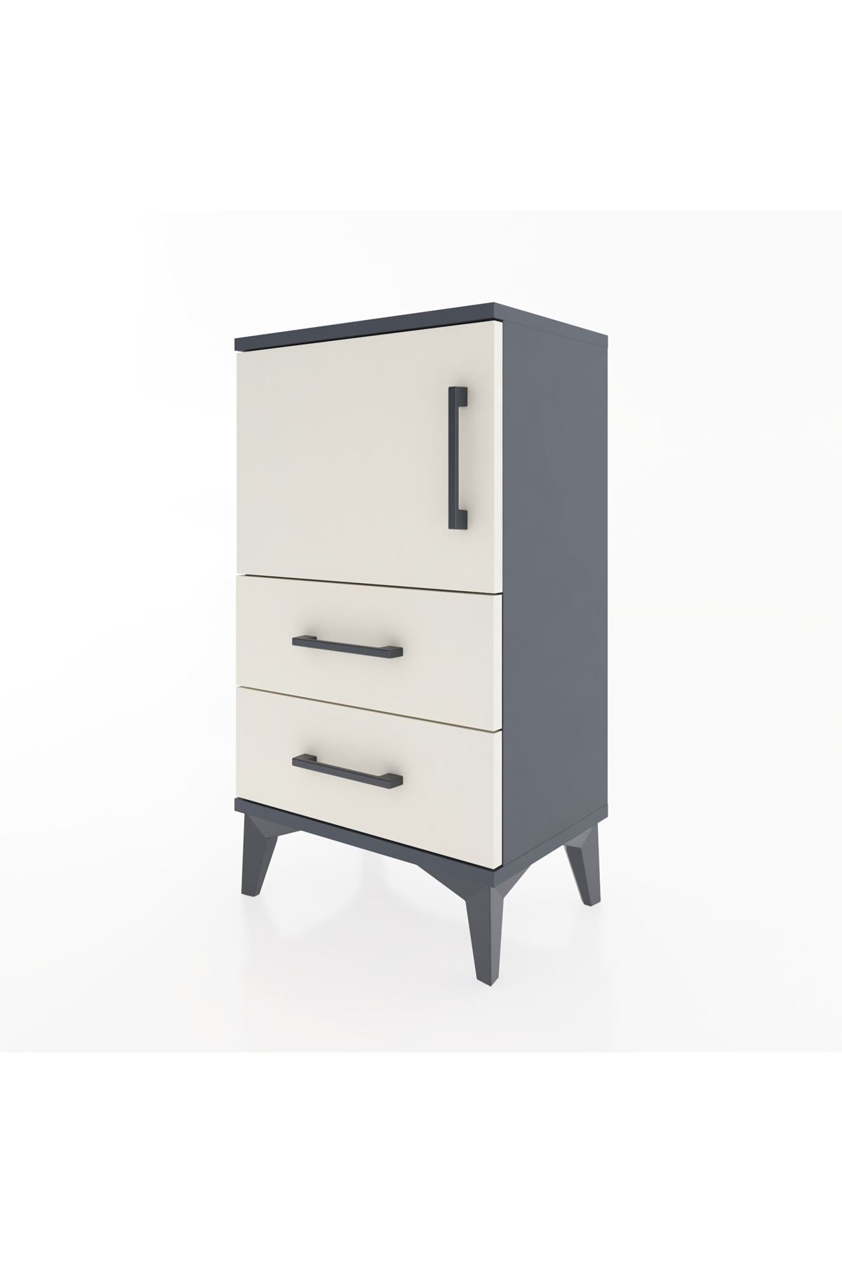 Arges Komodin 2 Raflı 2 Çekmeceli Tek Kapaklı 44x30x80 - S08M004V4A