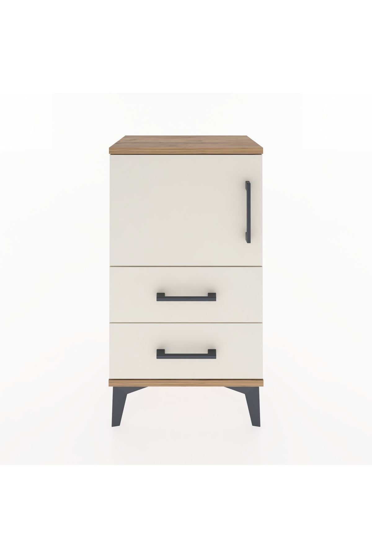 Arges Komodin 2 Raflı 2 Çekmeceli Tek Kapaklı 44x30x80 - S08M004V7A