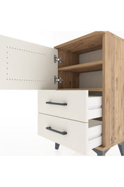 Arges Komodin 2 Raflı 2 Çekmeceli Tek Kapaklı 44x30x80 - S08M004V7A
