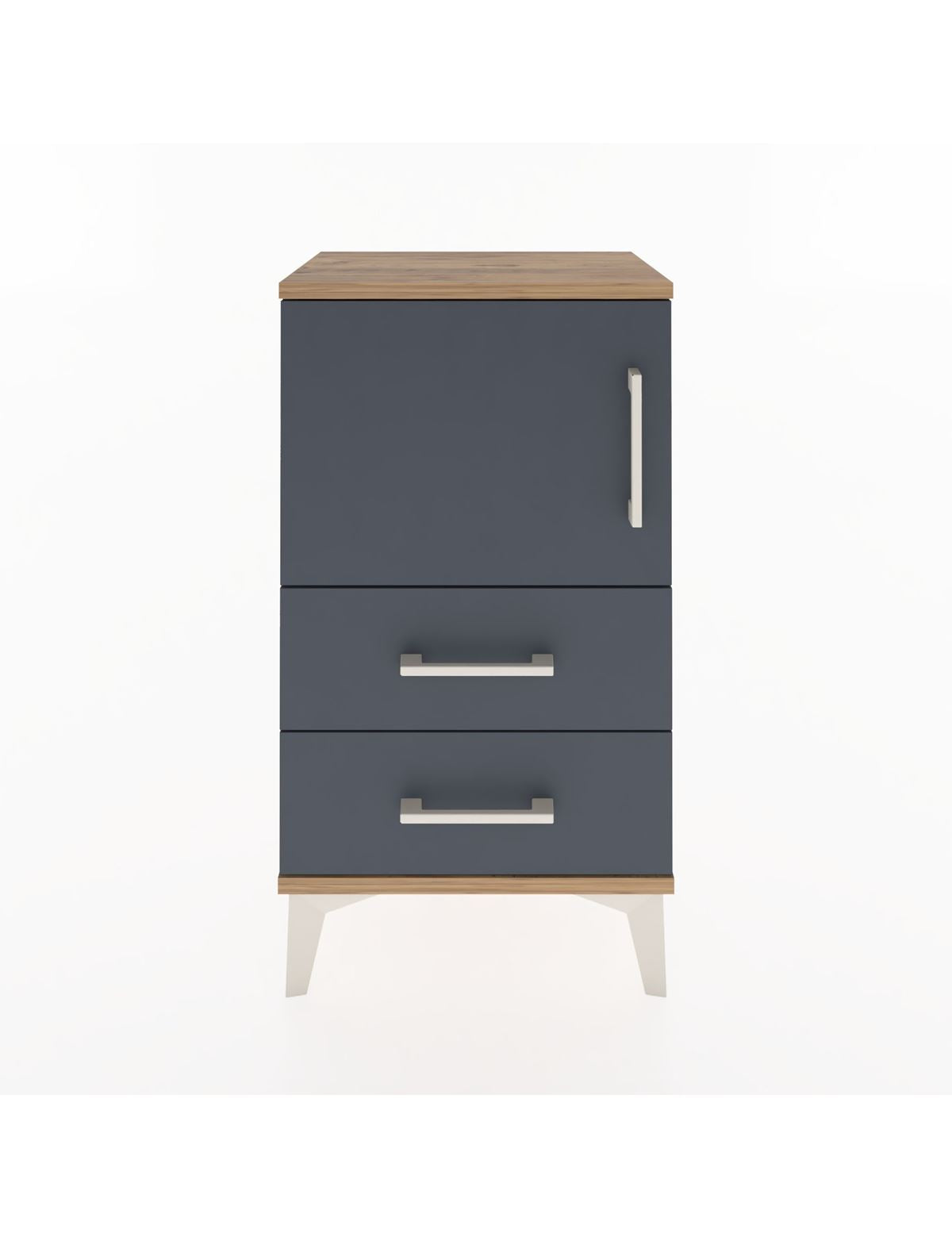 Arges Komodin 2 Raflı 2 Çekmeceli Tek Kapaklı 44x30x80 - S08M004V8A