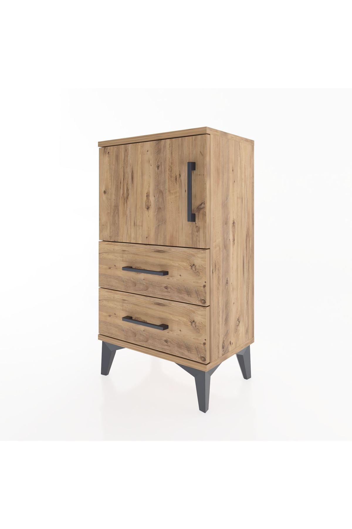 Arges Komodin 2 Raflı 2 Çekmeceli Tek Kapaklı 44x30x80 - S08M004V9A