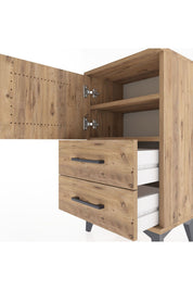 Arges Komodin 2 Raflı 2 Çekmeceli Tek Kapaklı 44x30x80 - S08M004V9A