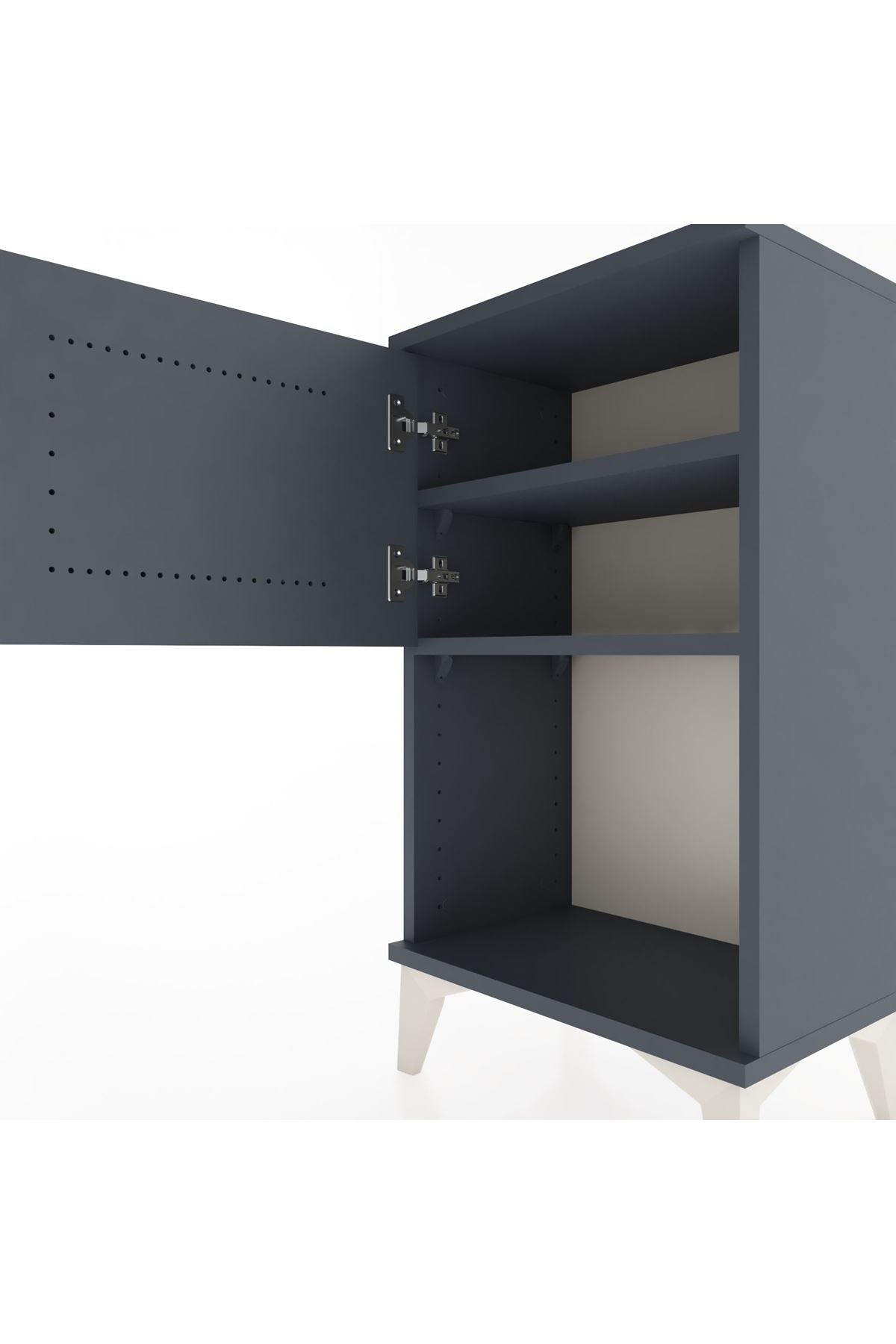 Arges Komodin 2 Raflı Tek Kapaklı 44x30x80 - S08M005V5A