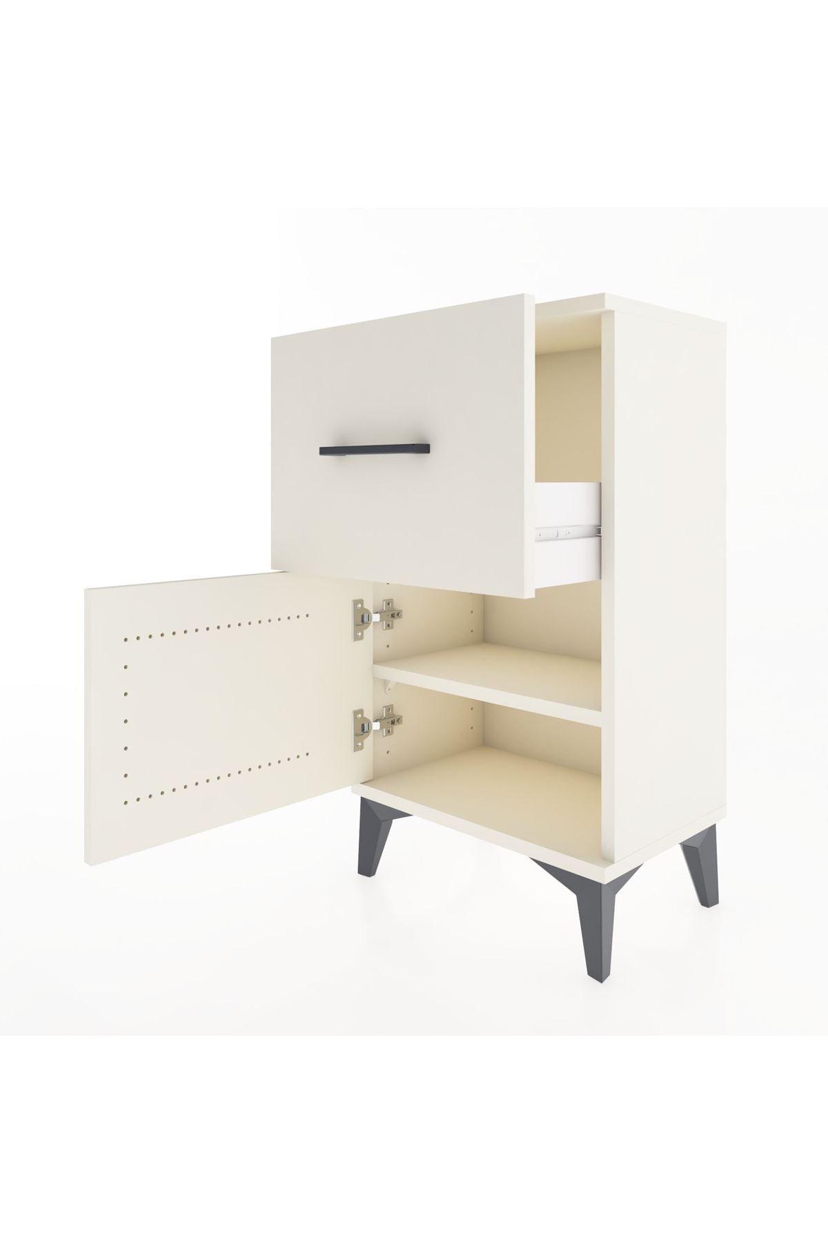 Arges Komodin Tek Raflı Tek Çekmeceli Tek Kapaklı 44x30x80 - S08M007V1A